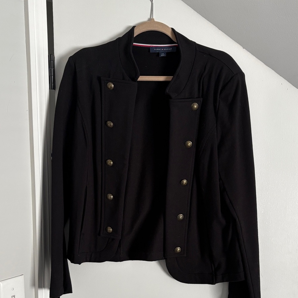 Tommy Hilfiger size Large, Black Double-Breasted Jacket